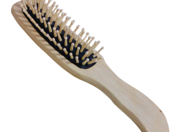 Natural wooden hair brush