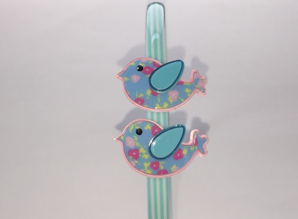 Patterned head band with 2 pcs mini bird shape
