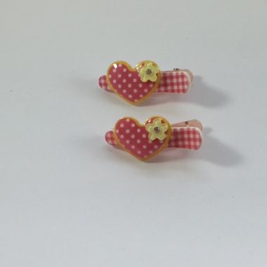 Patterned crocodile clips with patterned heart