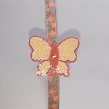 Patterned headband with butterfly shape