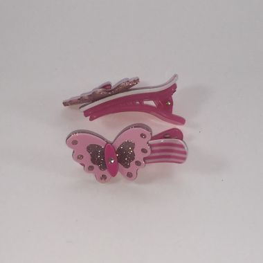 Patterned crocodile clip with butterfly