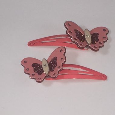 Kids snap clip with glittered butterfly shape