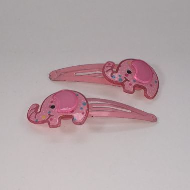 Patterned snap clip with elephant