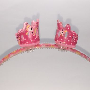 Patterned head band with 2pcs mini crown