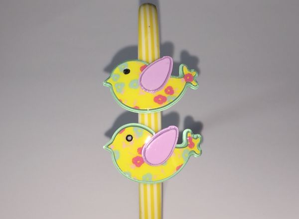 Patterned head band with 2 pcs mini bird shape