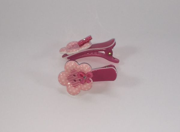 Crocodile clips with flower