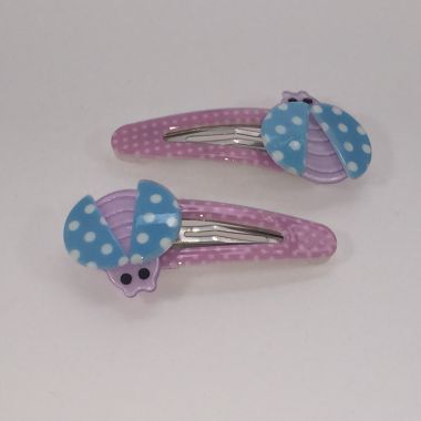 Patterned snap clip with ladybird