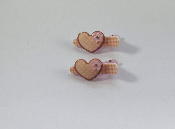 Patterned crocodile clips with patterned heart