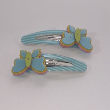 Patterned snap clip with butterfly