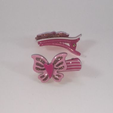 Patterned crocodile clip with butterfly