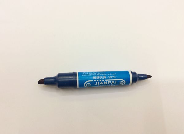 Blue permanent marker