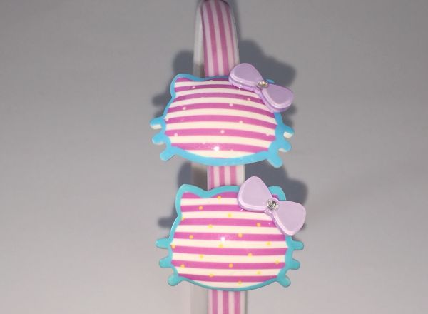 Patterned headband with 2pcs patterned cat shape