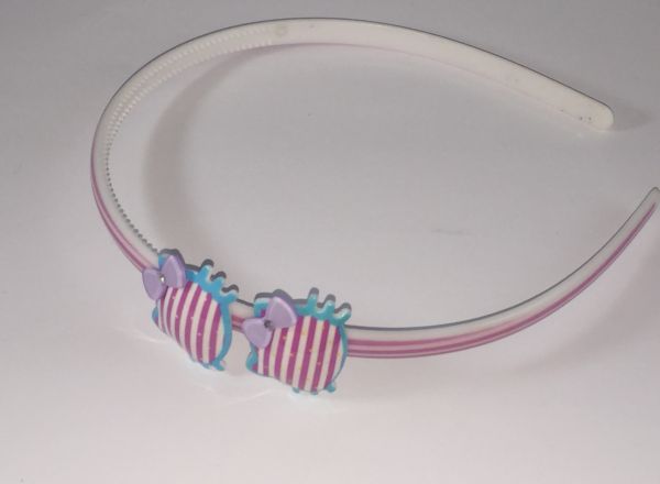 Patterned headband with 2pcs patterned cat shape