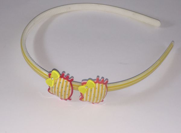 Patterned headband with 2pcs patterned cat shape