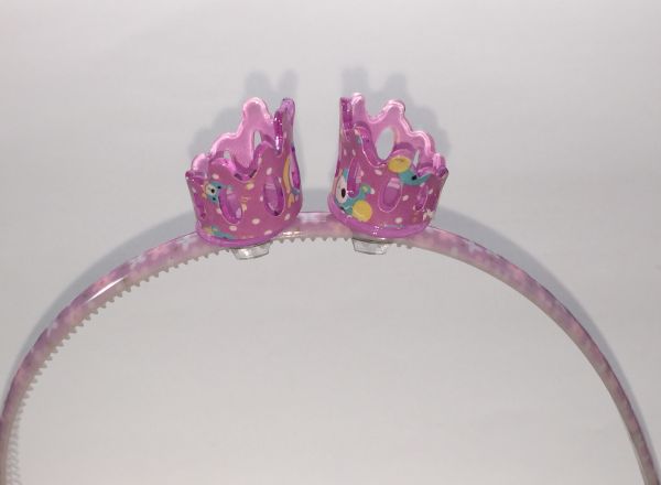 Patterned head band with 2pcs mini crown
