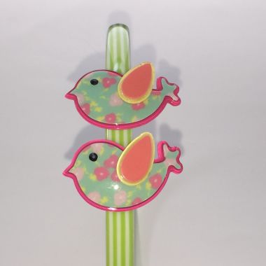 Patterned head band with 2 pcs mini bird shape