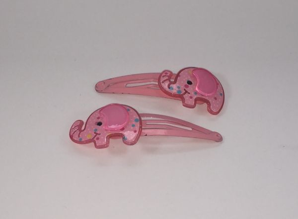 Patterned snap clip with elephant