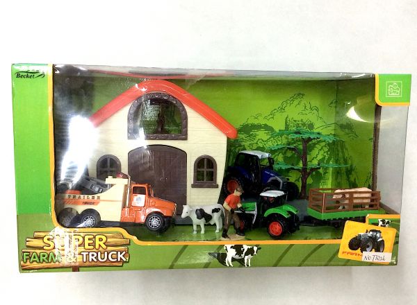 Farm trucks with house and animals