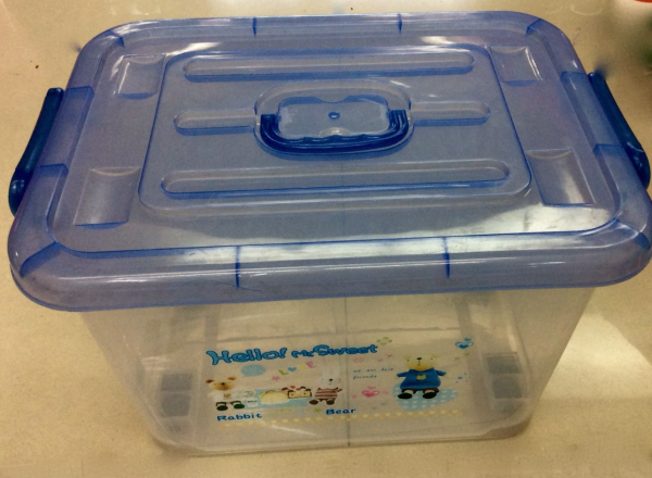 Storage box with wheels