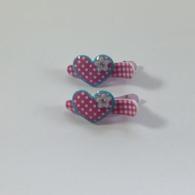 Patterned crocodile clips with patterned heart