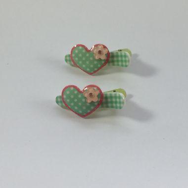 Patterned crocodile clips with patterned heart