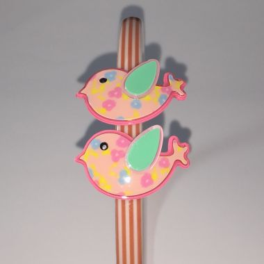 Patterned head band with 2 pcs mini bird shape