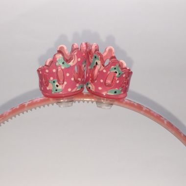 Patterned head band with 2pcs mini crown