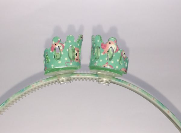 Patterned head band with 2pcs mini crown