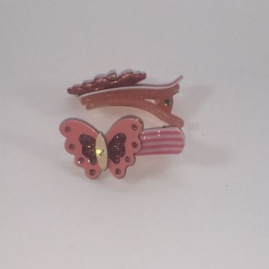 Patterned crocodile clip with butterfly