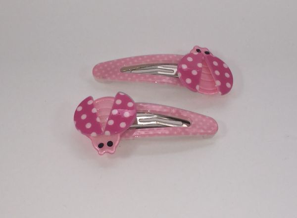 Patterned snap clip with ladybird