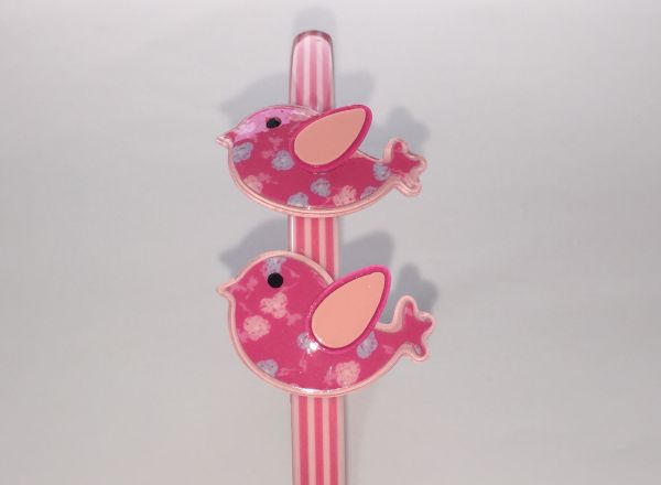 Patterned head band with 2 pcs mini bird shape