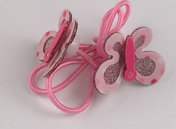 Elastics with glittery butterfly