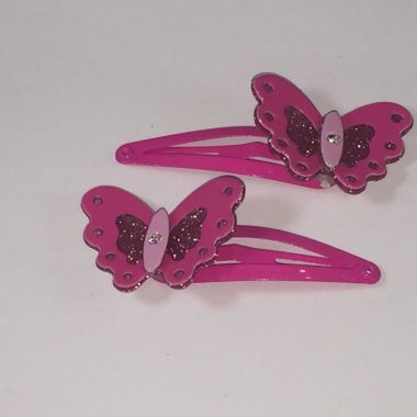 Kids snap clip with glittered butterfly shape