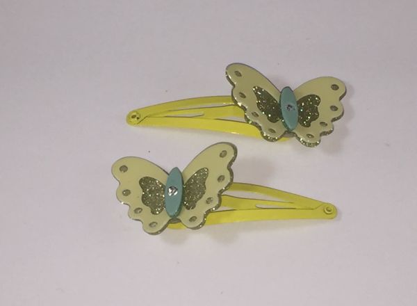 Kids snap clip with glittered butterfly shape